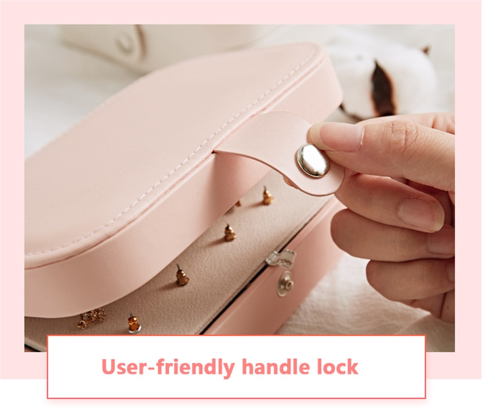 Portable PU Leather Jewelry Storage Box
