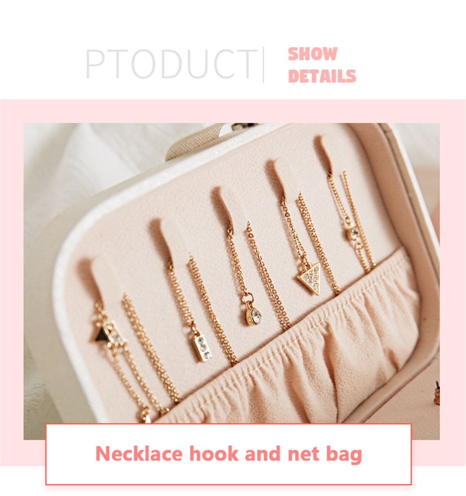 Portable PU Leather Jewelry Storage Box