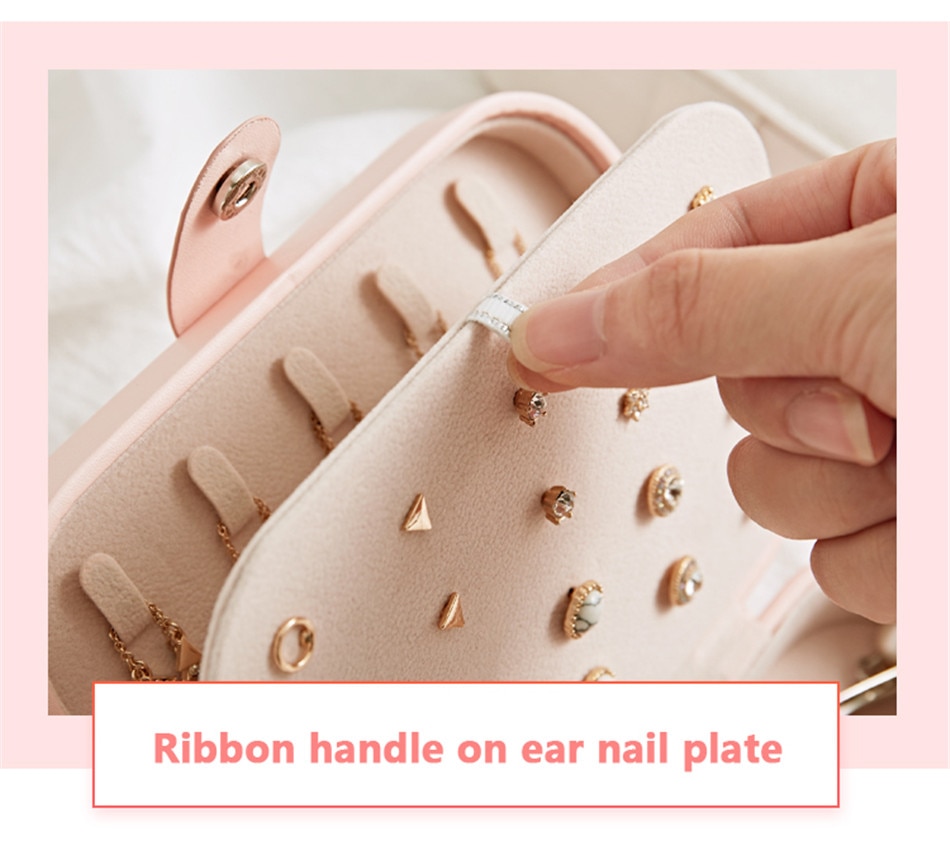 Portable PU Leather Jewelry Storage Box