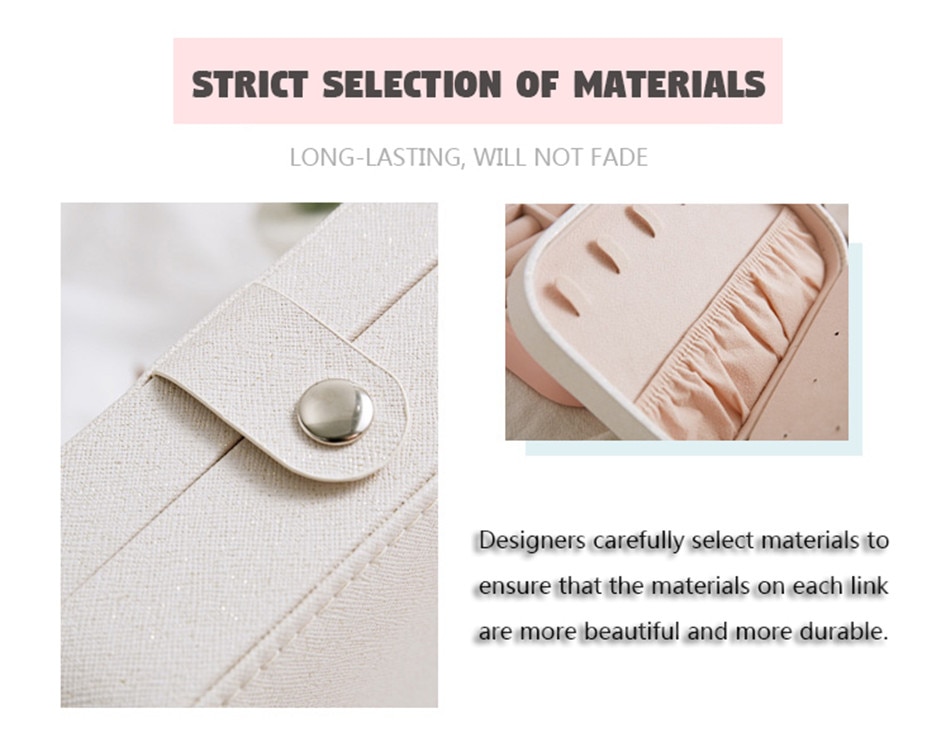 Portable PU Leather Jewelry Storage Box