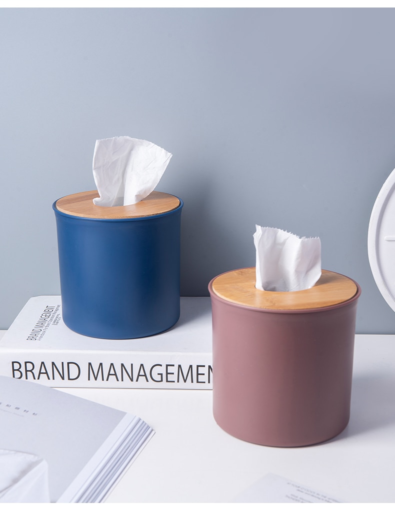 Wooden Lid Facial Tissue Box