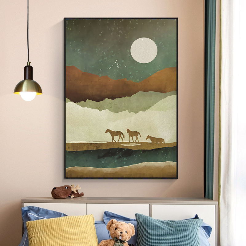 Color Block Landscape Canvas Poster